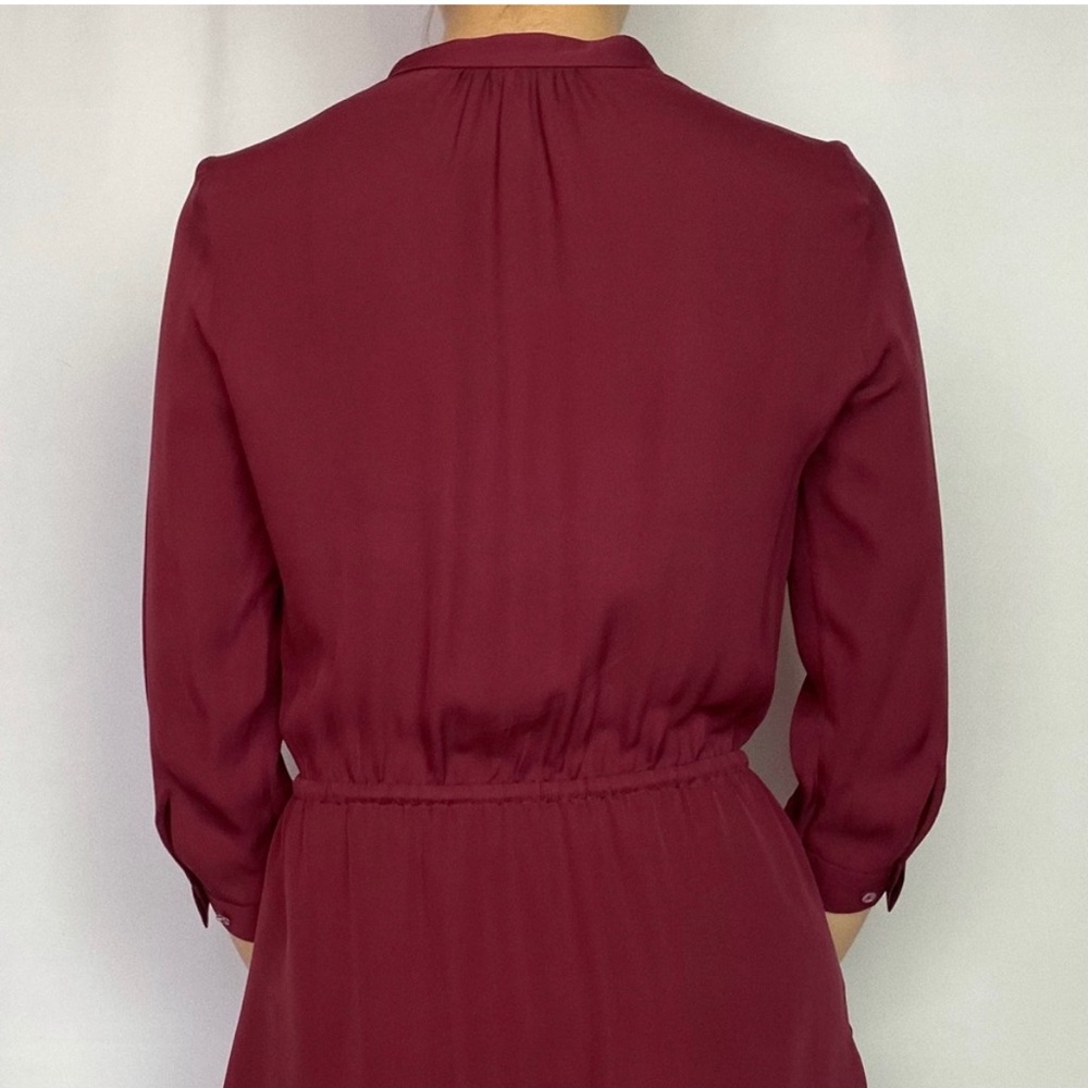 Babaton Aritzia silk Bennett dress in dark red/burgundy - Picture 2 of 7